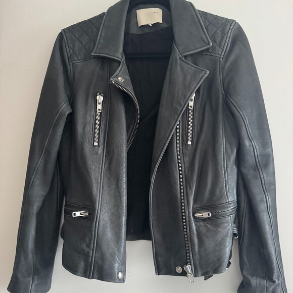 IRO Jackets & Blazers - IRO|Black Leather Moto Jacket| US 2